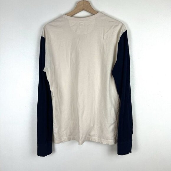 J.CREW Long Sleeve Henley T-shirt M Colorblock Contrast Sleeve Y2k 90s Grunge - Picture 4 of 6
